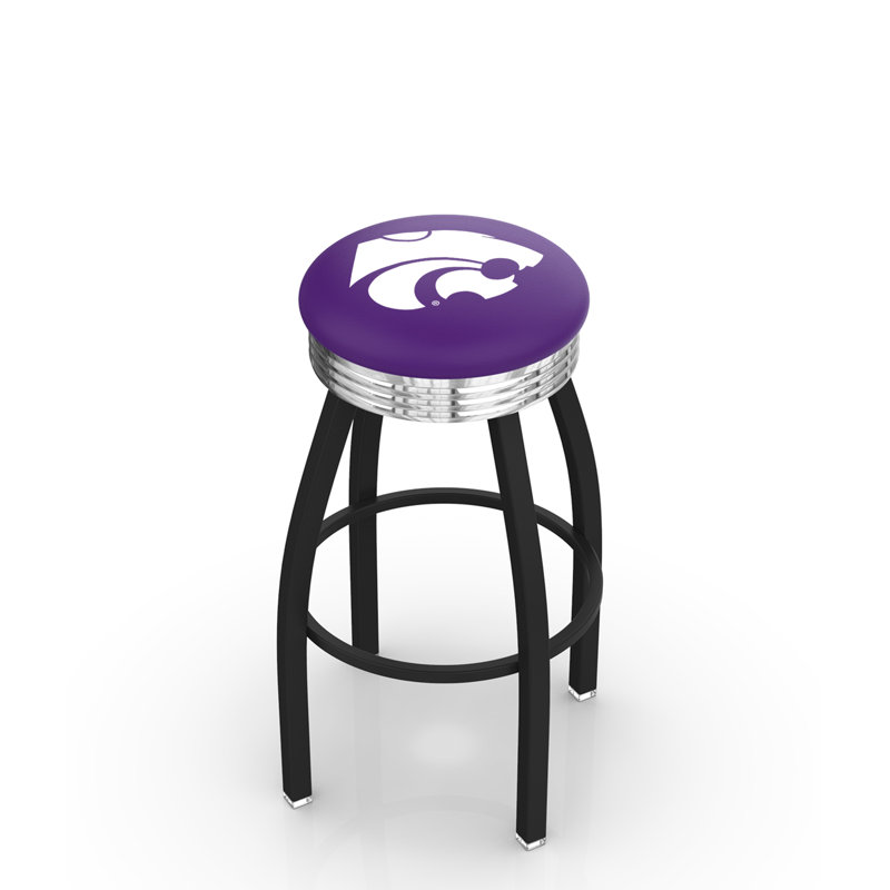 Tabouret de bar Logo Series, Tabouret de bar d'une hauteur de siège de 30 po, Chrome soudé solide, Université Kansas State