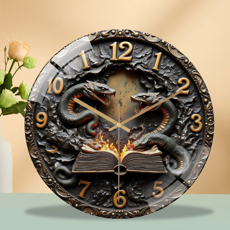 Horloge murale en verre 12 po Dragons