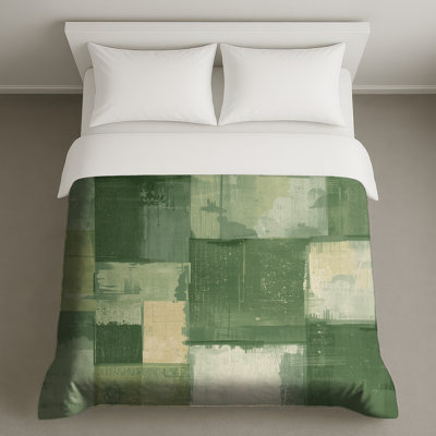 Green Beige Abstract Duvet Covers