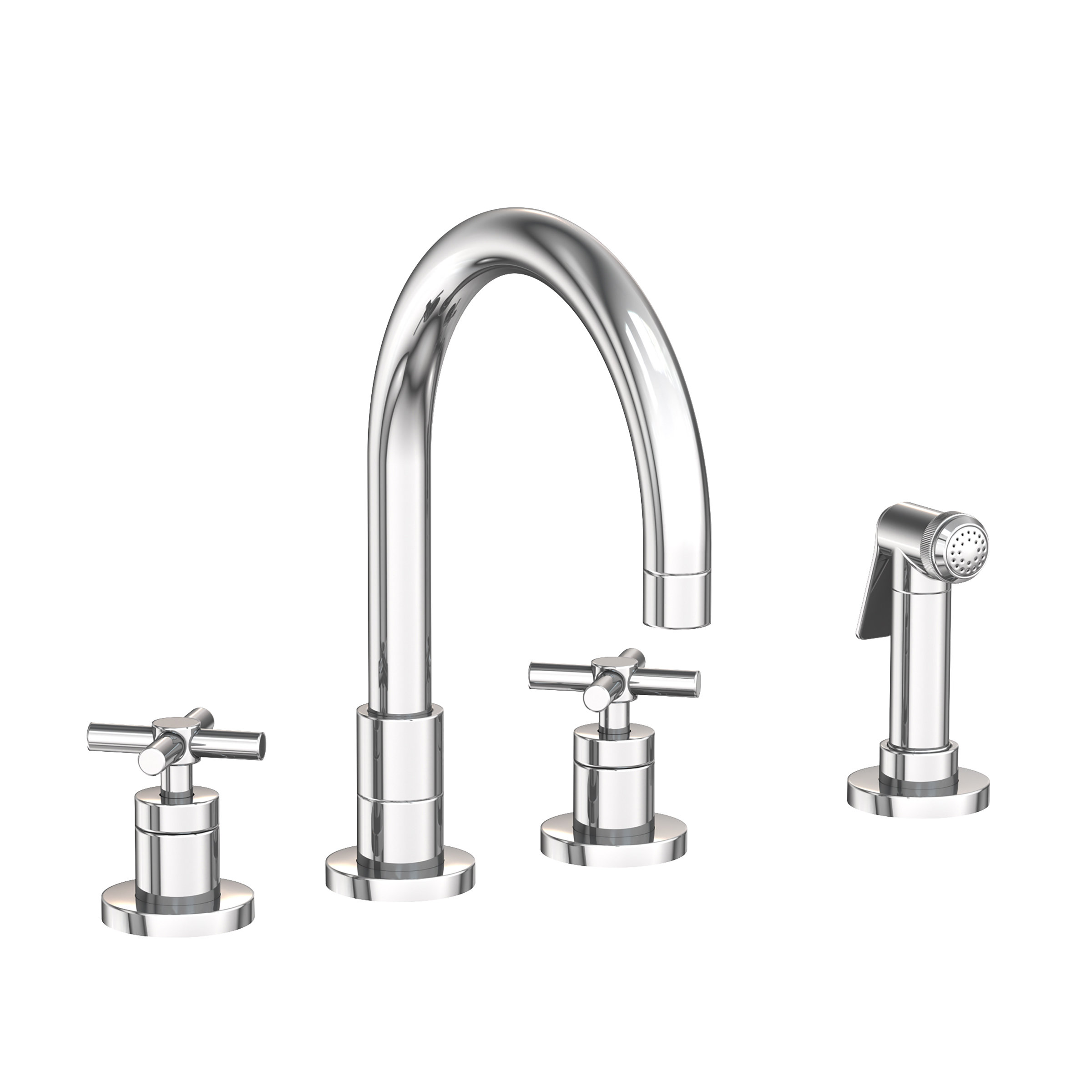 Newport Brass East Linear Double Handle Kitchen Faucet With Side Spray Wayfair 7705