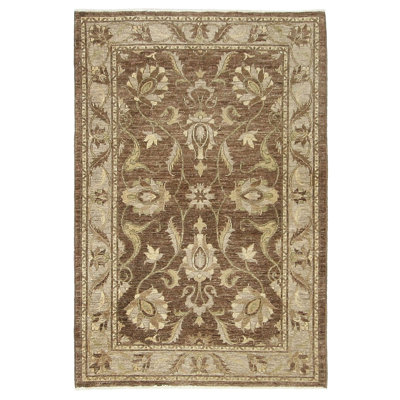 Davey Hand Knotted 4x6 Brown Rug