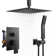 12 In Rainfall Shower System - Ceiling Mount, Rain Shower Heads With Handheld Spray Combo, Thermostatic Shower Faucet Set Complete Shower Trim Kit With Rough-In Valve