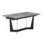 Table à rallonge 95 po Cerdic avec plateau en verre de céramique gris Venise et base en acier noir mat