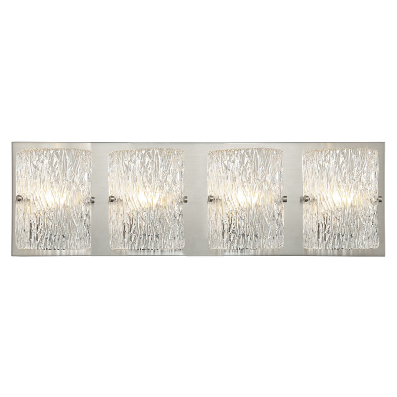 Morgan Bathroom Vanity Light - 4-Light - Brushed Nickel, 9.8"H x 31"W x 3.8"D, Brushed Nickel, 4