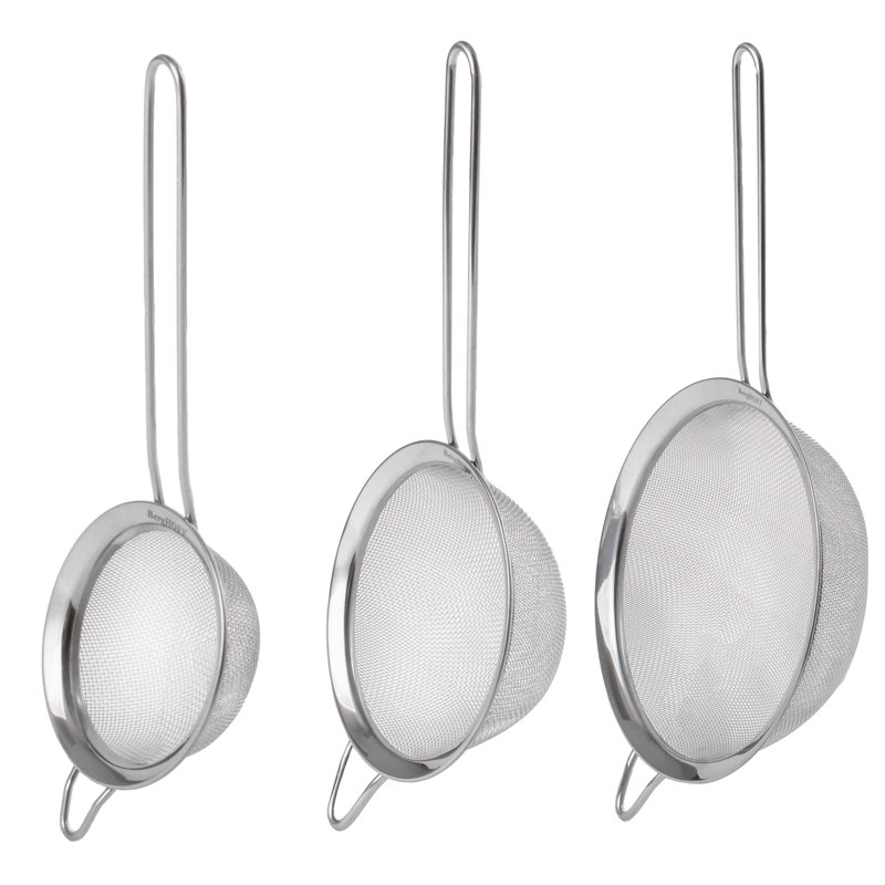 BergHOFF 3Pc 18/8 Stainless Steel Graduated Strainer Sifter Set