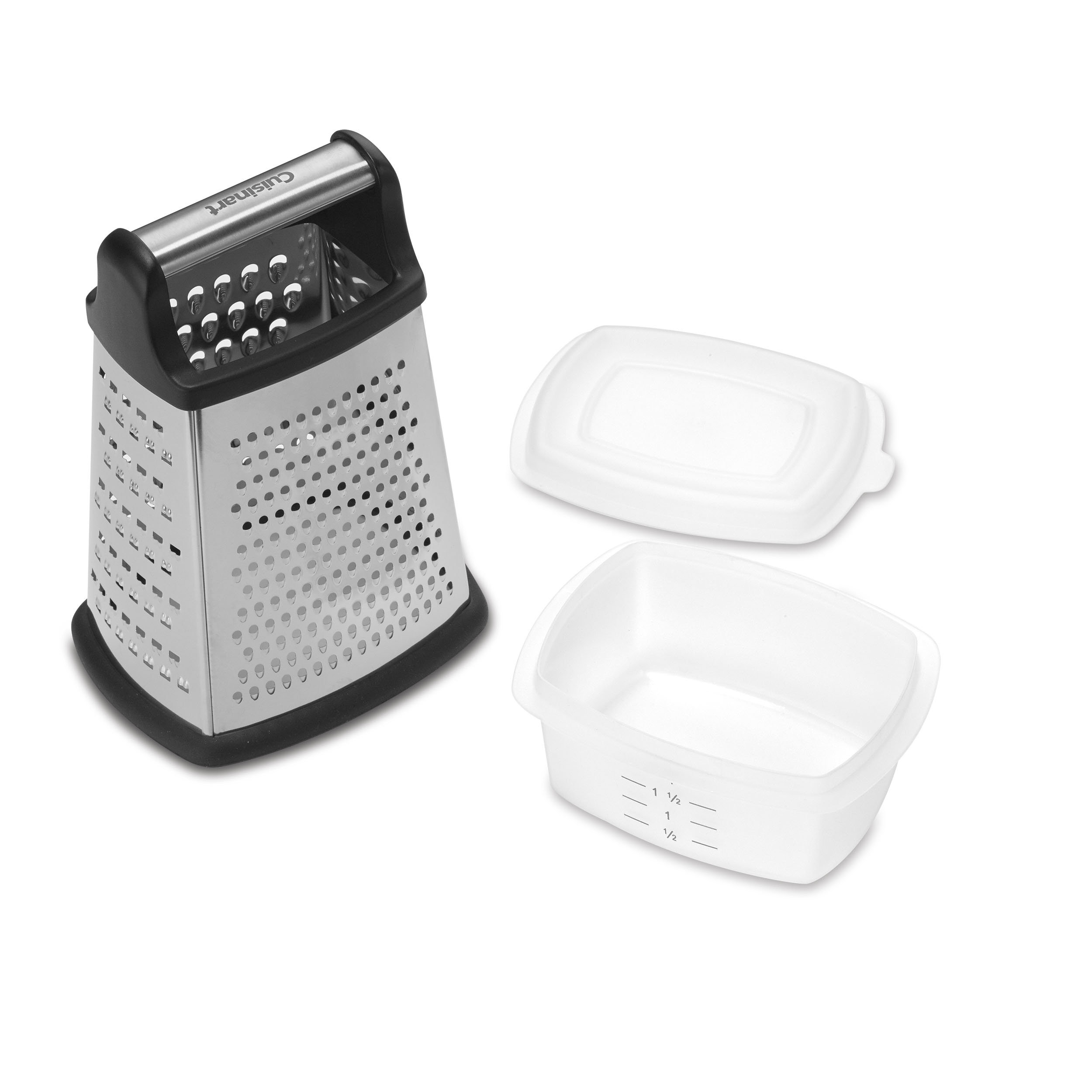 Cuisinart Boxed Grater, Black, One Size, CTG-00-BG & Mesh Strainers, 3 Pack  Set, CTG-00-3MS Silver