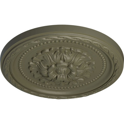 Médaillon de plafond Endurathane Palmetto, DE 11 1/2 po x P 1 po, finition bronze frotté peint à la main