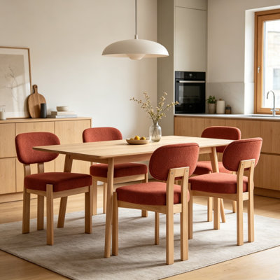 Chaise rembourrée en bois massif Inelda