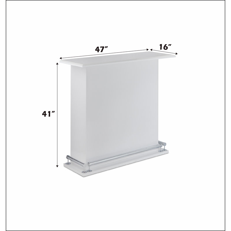 Kite White High Gloss Finish Bar Table