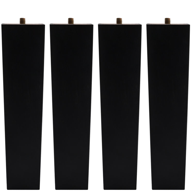 Venezia Solid Wood Table Leg, Black, 20cm H x 5cm W x 5cm D