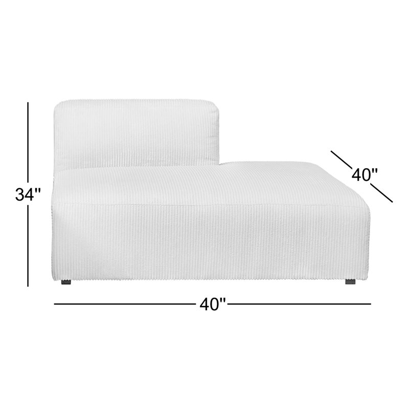 Flâneuse rembourrée, Chaise longue à accoudoir gauche