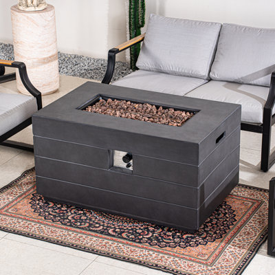 4-Person Weather-Resistant Aluminum Outdoor Sofa Set With 50,000 BTU Fire Pit & Removable Cushions
