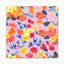 Orange, jaune, fleurs bleues sur rose - peinture sur toile-67406881-67406882