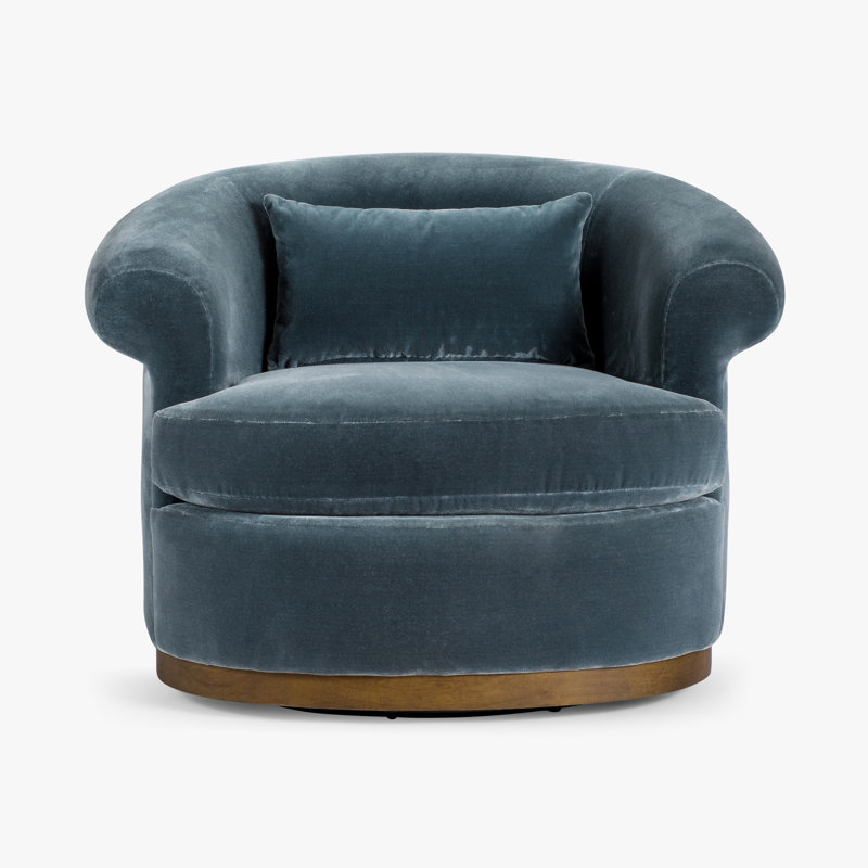 Chaise pivotante Gracie , Mélange de polyester bleu sarcelle
