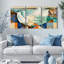 Niagara Falls Geometric Abstract Canvas Wrapped Wall Art, Oil Painting Print (Set of 3)-1697109263