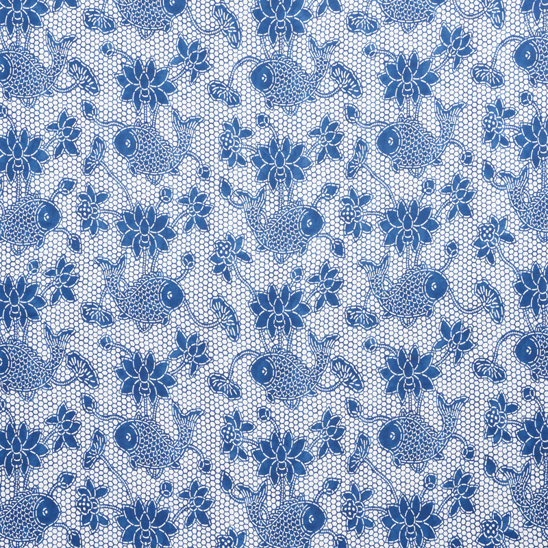Tissu Lotus Batik, Indigo