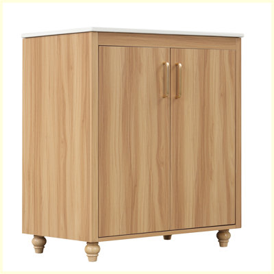 Meuble-lavabo moderne multifonctionnel avec portes et tiroir
