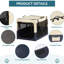 Cage de voyage réglable pour chien, 3 portes, en tissu, pliable, solide et ventilée, blanche et bleue-45570809