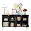 Buffet noir avec portes en acrylique - rangement spacieux pour le bureau, la construction de chambre à coucher, le salon polyvalent et les meubles pratiques