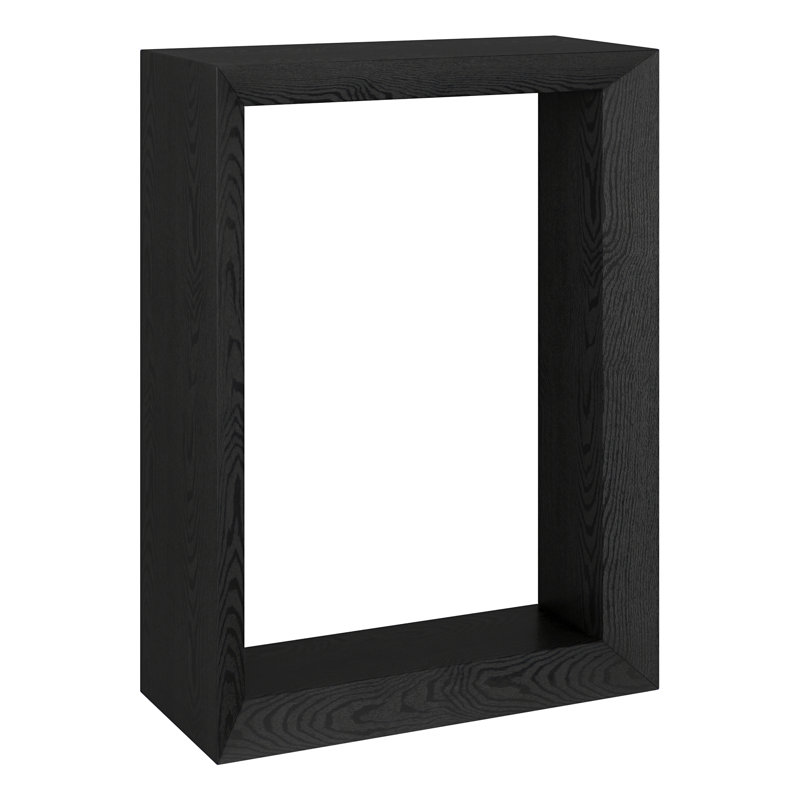 Osmond 22" Open Frame Console Table with Finished Back in Black Grain | Contemporary Minimalist Accent Table for Entryway or Living Room