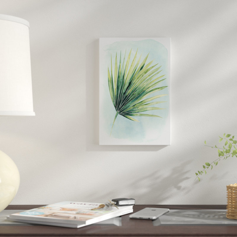 «Paradise Palm Leaves II», impression sur toile, H 18 po x l 12 po x P 1,5 po, Toile tendue, Pas de tapis