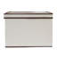 Grande boîte de rangement avec couvercle, toile en poly-coton doux avec cadre renforcé, capacité de rangement généreuse, couvercle entièrement amovible, poignée avant, polyvalent, pliable et empilable, naturel avec bordure café-1979030969-1979030972