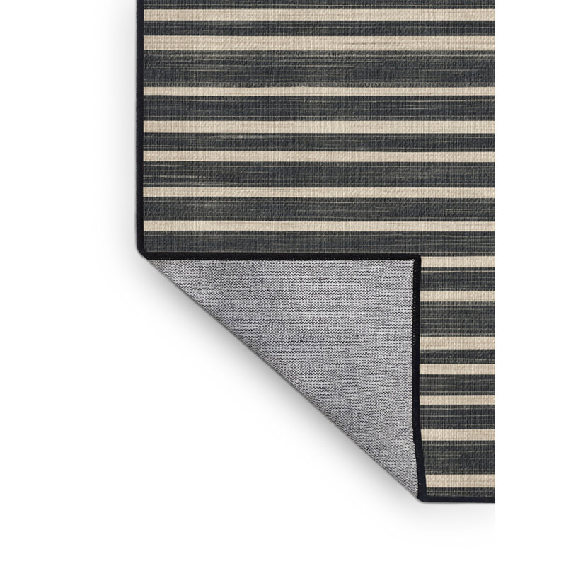  Tapis lavable rayé gris ardoise perlé, Rectangulaire 8 pi x 10 pi