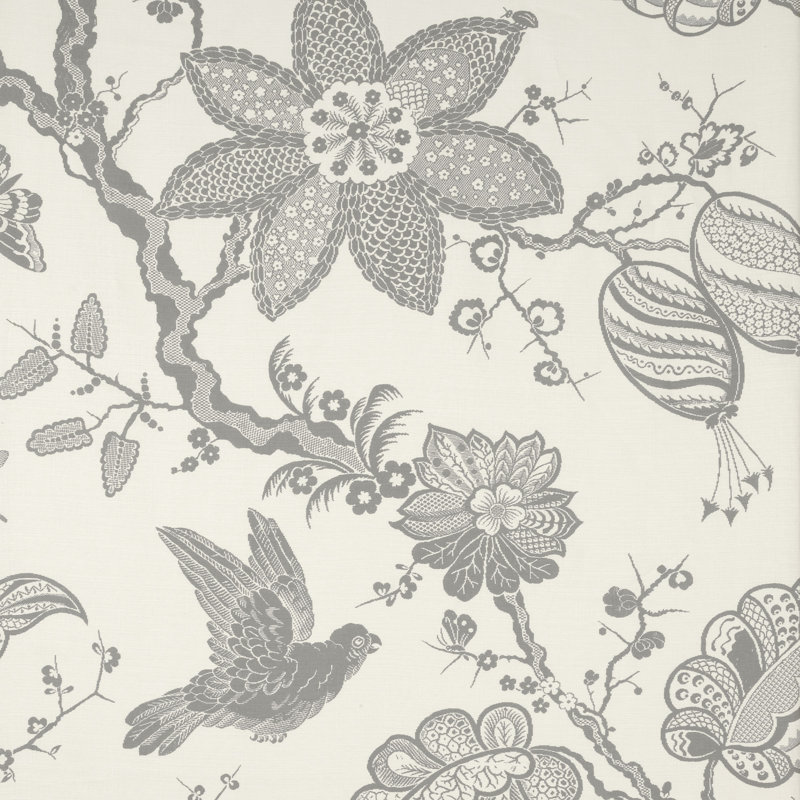 Bali Vine Fabric, Charcoal