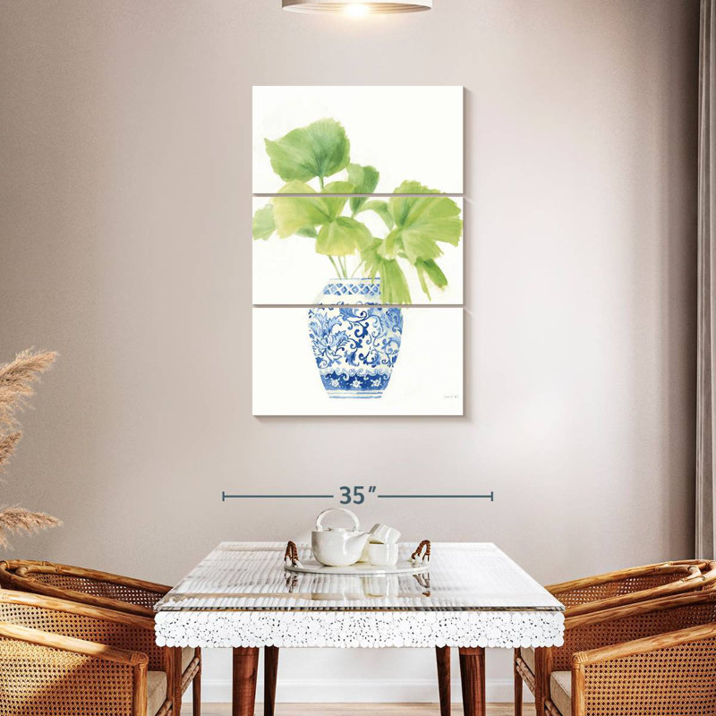 Harnek Palm Chinoiserie blanc I, H 45 po x l 28 po