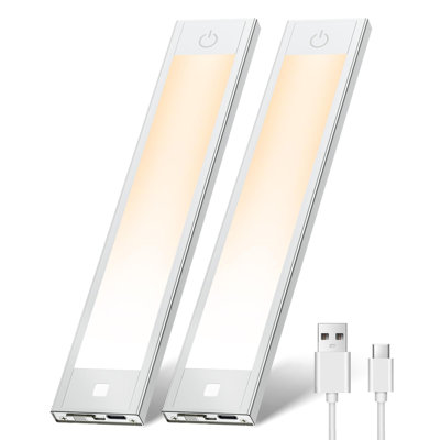 Bt09 Ultra-thin 0.35" Aluminum Motion Sensor Night Light - Rechargeable Magnetic Wall-mounted Led Panel, 3000k/4000k/6000k Glow For Wardrobe/cabinet/bedroom/nurses- Seamless Area Lighting, No Visible Dots
