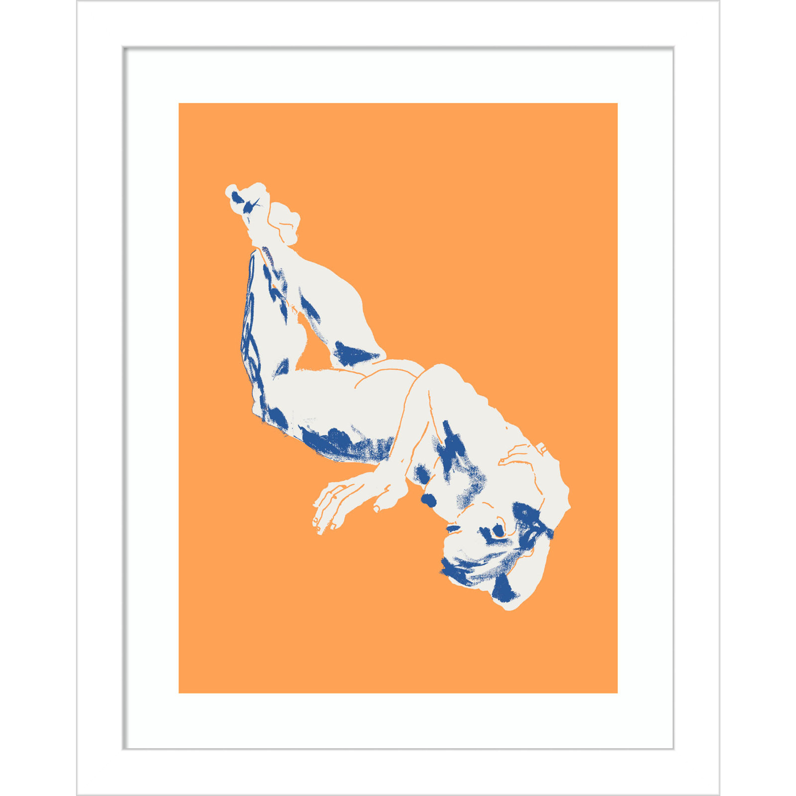 Nude Orange Print by Francesco Gulina, White, 13" H x 11" W