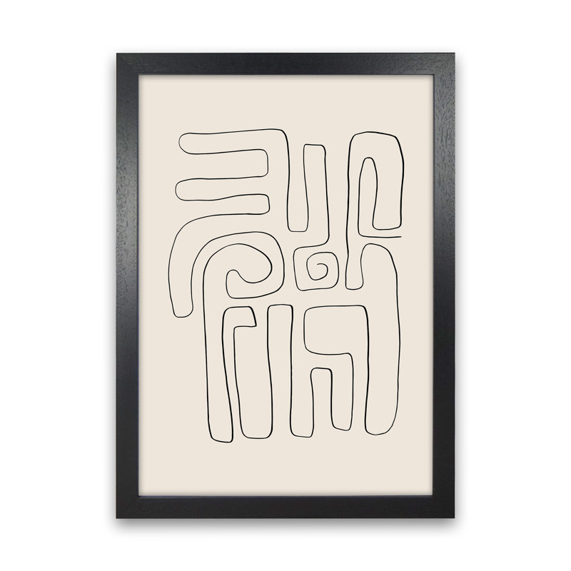 Abstract Line Doodles 2 - Print on Canvas, Black Frame, 33.7cm H x 25cm W x 3cm D