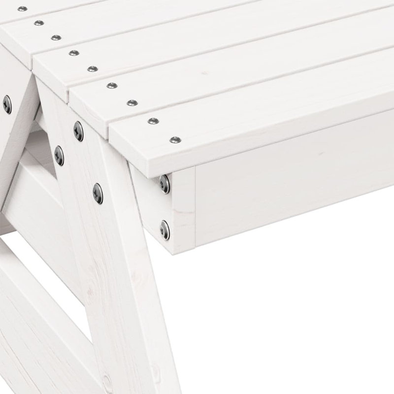 Raemoore Rectangular Outdoor Picnic Table , cm W cm D, 52cm H x 97cm W x 88 cm L, White
