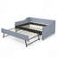 Lit de jour, lit de jour convertible rembourré avec dossier capitonné, canapé-lit polyvalent 3 en 1 avec lit gigogne escamotable et rangement latéral, parfait pour une vie compacte-1022890284