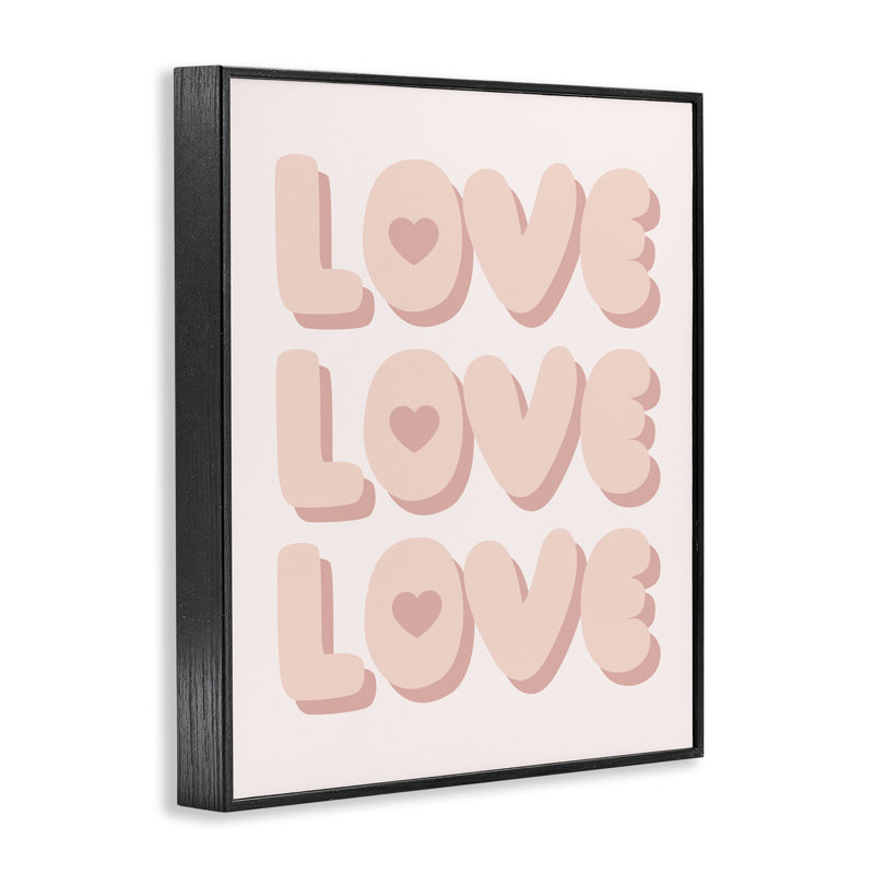  «Love with Hearts», estampe numérique encadrée par Daphne Polselli, Giclée encadrée noir minuit, H 30 po x l 24 po