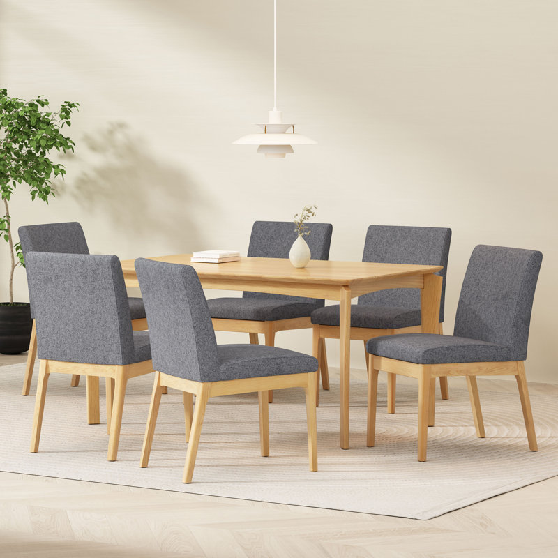 Ensemble de salle à manger rectangulaire L 59,1 po x l 35,4 po Chennault, Gris foncé, Chêne naturel