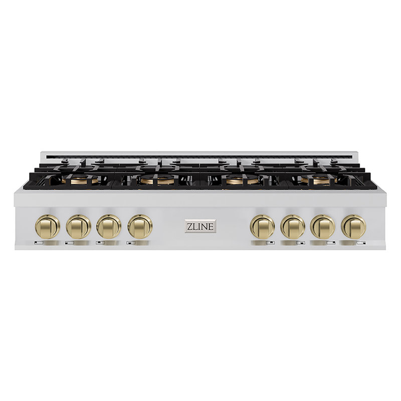 ZLINE Autograph 48 in. Stainless Steel Classic Rangetop with 8 DuoPro Burners and Gold Accents, Champagne Bronze