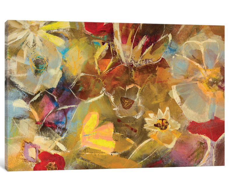 « tableau noir florales i », reproduction d’art sur toile, H 40 po x l 60 po x P 1,5 po