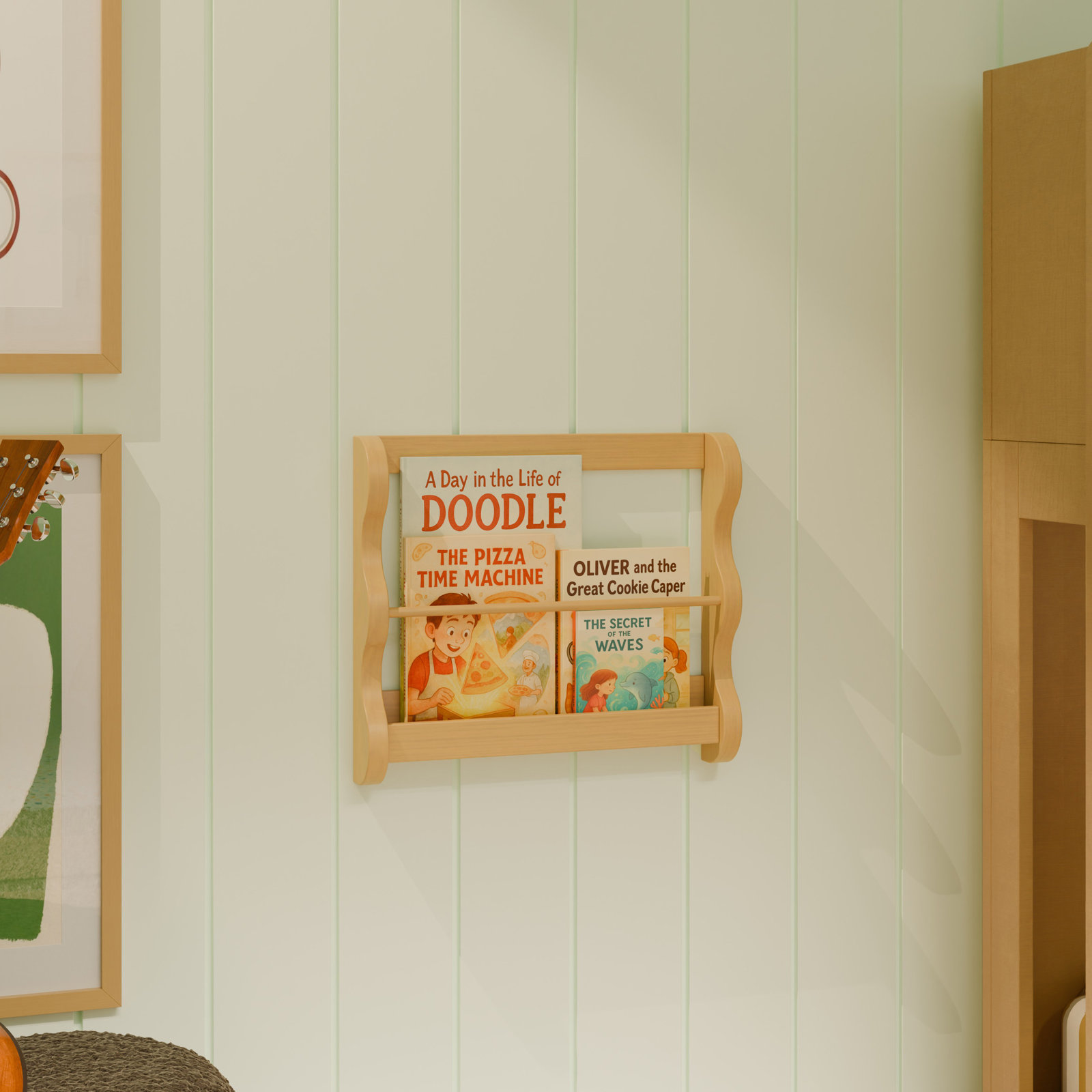 Lido Wave Book Rack, Honey