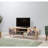 Modern TV Stand with Multiple Shelves, 55.1 x 19.7 x 15.7 inches | 100% Melamine Coated Particle Board, 0.7 inches Thick | Hornbeam Legs, Metal & Rope Handles, UV Coating, Wall-Mountable, Scandinavian Design-1507067745