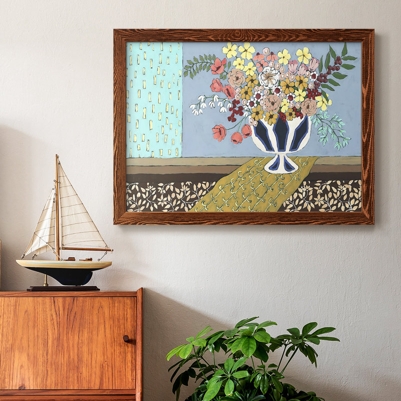 «Flowers Blooming», impression sur toile par J Paul, Cadre photo simple érable, H 14 po x l 20 po x P 1,5 po