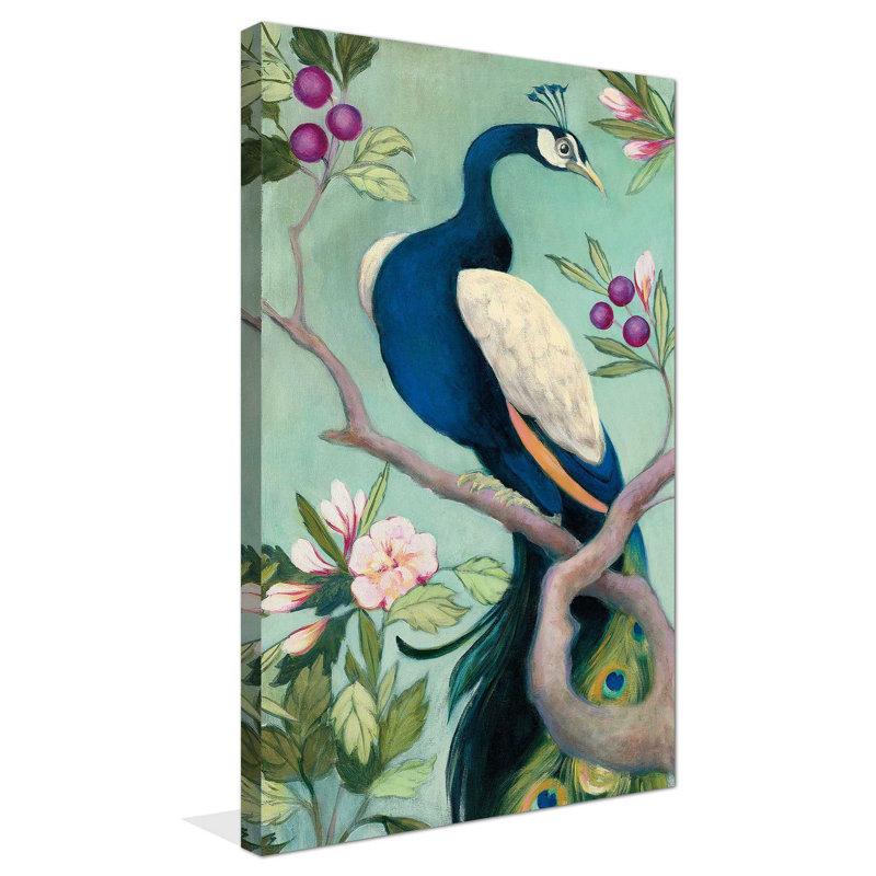 «Pretty Peacock I», reproduction de peinture acrylique sur toile, H 30 po x l 18 po x P 1 po, Toile tendue