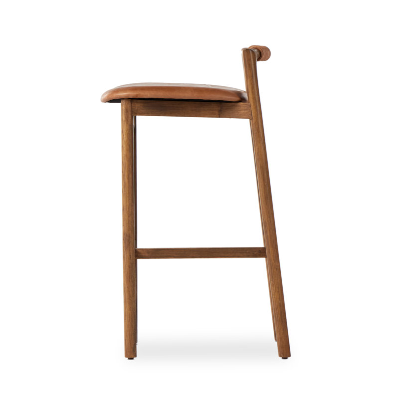 Baden Stool, Lamont Nettlewood, Bar Stool (30" Seat Height), Haven Tobacco/Genuine Leather