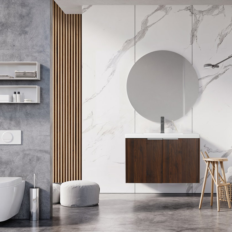 30'' Single Bathroom Vanity with Poly Marble Top