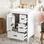 Meuble-lavabo moderne de 24 pouces avec lavabo en céramique, porte à fermeture douce, tablette double couche et 3 tiroirs-767630928