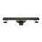 24 In.  Linear Grid Shower Drain With Leveling Feet And Flange In Matte Black
