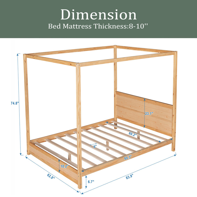 Veronic Canopy Bed, Natural