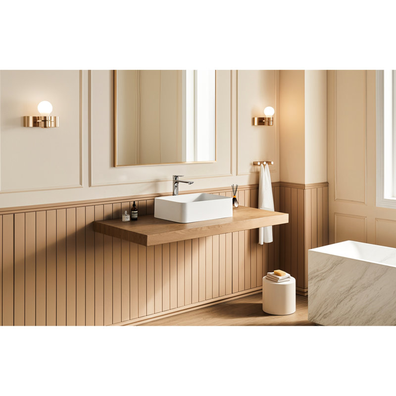 Lavabo pour salle de bain blanc mat 20 po x 14 po - surface de conception contemporaine polyvalente