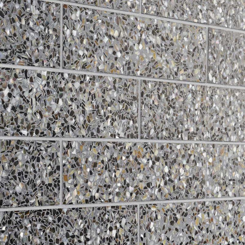 Reef Gray 3X12 Polished Pearl Terrazzo Tile
