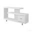 Console 60 po avec meuble télé contemporain et armoire de rangement - blanc